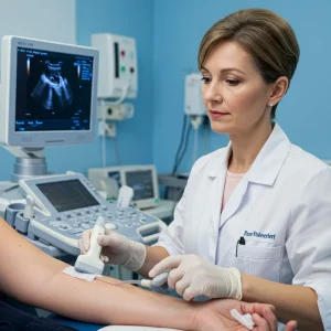 Instalación de acceso vascular guiado por ecografía